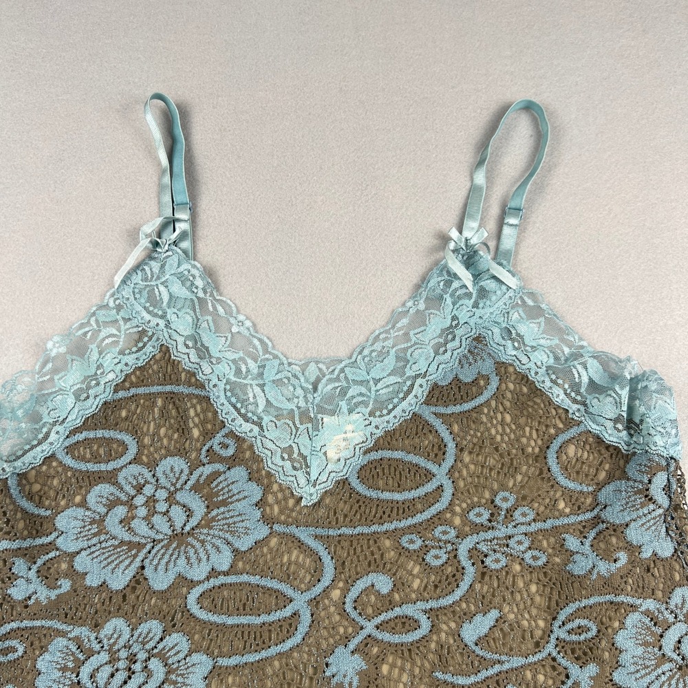 Y2K Babydoll Lace Camisole Floral Lined Boho Chic Coquette Soft Girl Lingerie - Picture 3 of 8